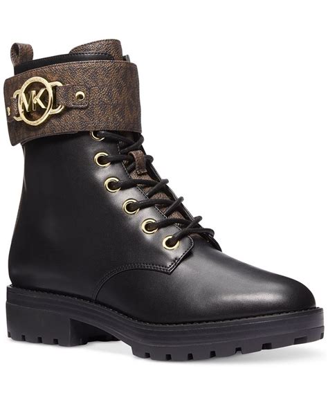 michael kors women's rory lace-up signature strap booties|rory ankle boots.